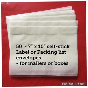 50 pcs Clear Poly Sleeves (ship labels) + 16 mailers *Total 65 pcs*